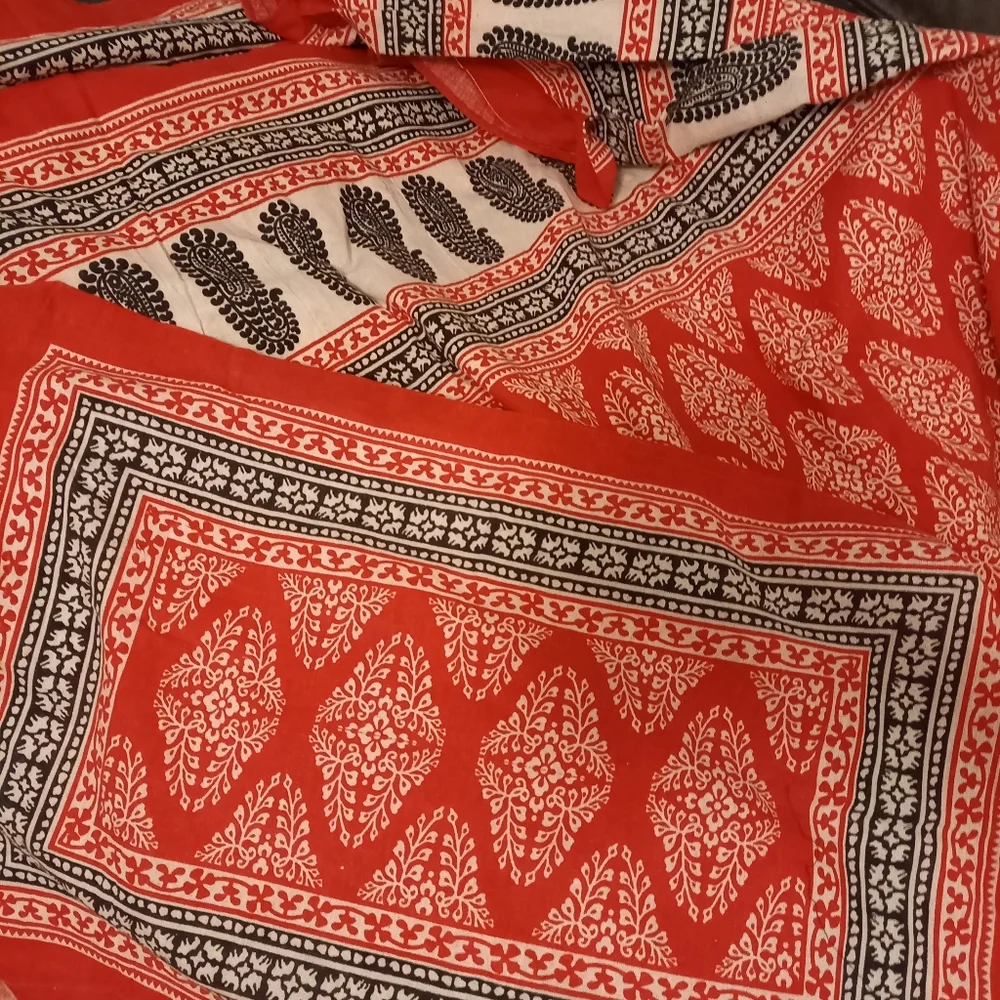 Block print double throw + 2 pillowcase - Picture 1 of 1